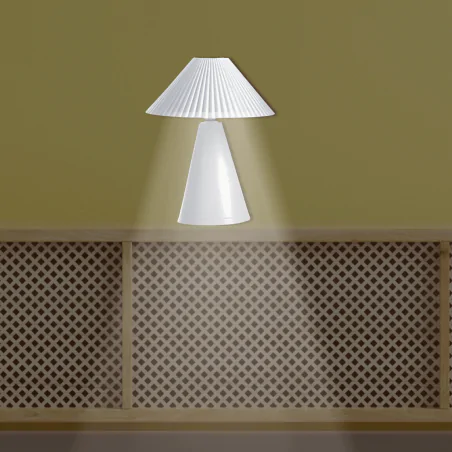 Lampki-nocne - lampka na biurko ścianę i sufit 3w1 biała z wyłącznikiem na kloszu sl-2 