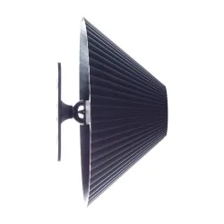 Lampki-nocne - lampa na ścianę sufit i biurko 3w1 czarna z ryflowanym kloszem sl-2 