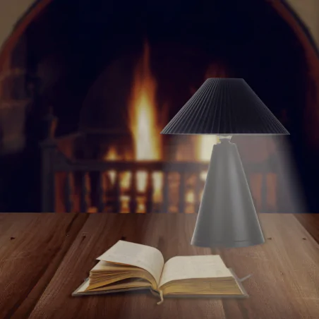 Lampki-nocne - lampa na ścianę sufit i biurko 3w1 czarna z ryflowanym kloszem sl-2 