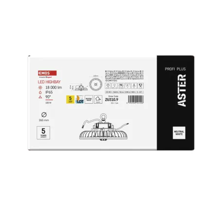 Oprawy-hermetyczne-led - oświetlenie do hal przemysłowe lampa do wysokich hal led 100w 90 highbay  zu310.9 emos 