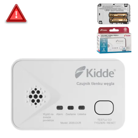 Czujniki-czadu - czujnik czadu detektor tlenku węgla na baterie kidde 