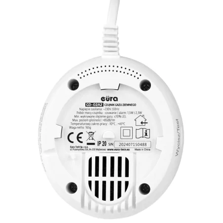 Czujniki-gazu - czujnik do gazu ziemnego detektor gazu wybuchowego przewodowy eura 