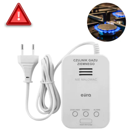 Czujniki-gazu - czujnik gazu ziemnego detektor do kuchenki gazowej przewodowy eura 