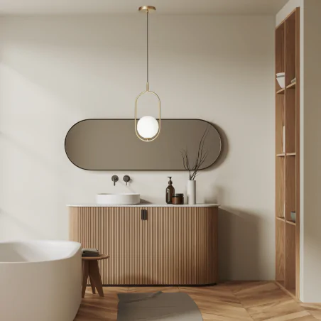 Lampy-sufitowe - lampa sufitowa wisząca biała kula z metalową konstrukcją cordel 31-73457 candellux 