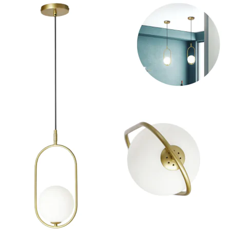 Lampy-sufitowe - lampa sufitowa wisząca biała kula z metalową konstrukcją cordel 31-73457 candellux 