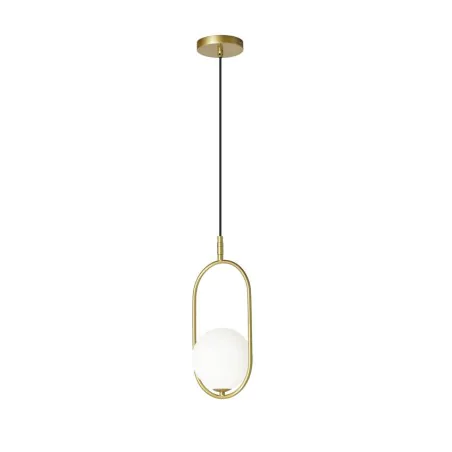 Lampy-sufitowe - lampa sufitowa wisząca biała kula z metalową konstrukcją cordel 31-73457 candellux 