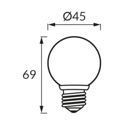 Zarowki-dekoracyjne - żarówka led e27 czerwona kulka o mocy 1w 04636 ulke ideus 