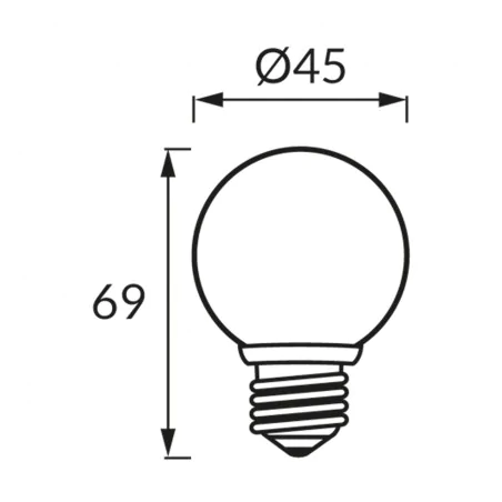 Zarowki-dekoracyjne - żarówka led e27 dekoracyjna żółta kulka o mocy 1w 04634 ulke ideus 