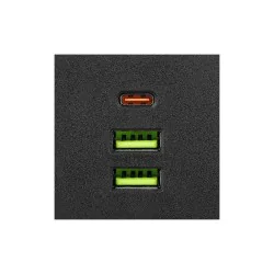 Rozgalezniki - rozgałęźnik do gniazdka z usb 2 gniazda typu schuko czarny modi 