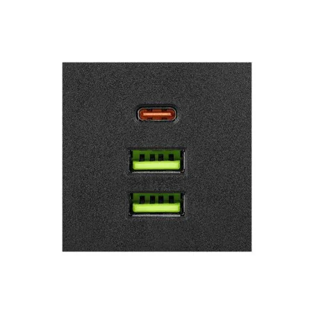 Rozgalezniki - rozgałęźnik do gniazdka z usb 2 gniazda typu schuko czarny modi 