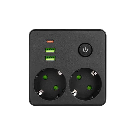 Rozgalezniki - rozgałęźnik do gniazdka z usb 2 gniazda typu schuko czarny modi 