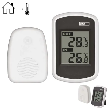 Termometry-i-stacje-pogodowe - termometr z wyświetlaczem i czujnikiem na baterie e0042 