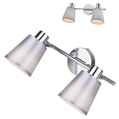 Kinkiety-do-salonu - kinkiet lampa ścienna podwójna chrom pin 92-70654 candellux 