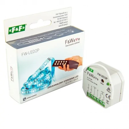 Sterowniki-i-odbiorniki - sterownik radiowy dwukanałowy led 12v dc/2x4a fw-led2p f&f 