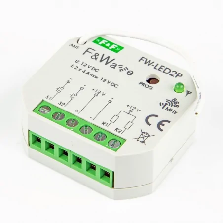 Sterowniki-i-odbiorniki - sterownik radiowy dwukanałowy led 12v dc/2x4a fw-led2p f&f 