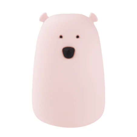 Oswietlenie-do-pokoju-dzieciecego - lampka nocna dla dziecka przenośna różowy miś z pilotem do zmiany kolorów interblue 