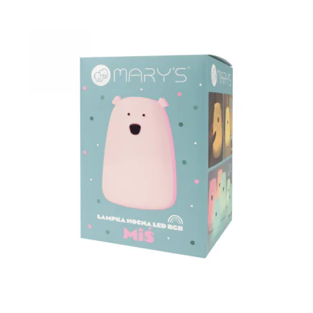 Oswietlenie-do-pokoju-dzieciecego - lampka nocna dla dziecka przenośna różowy miś z pilotem do zmiany kolorów interblue 
