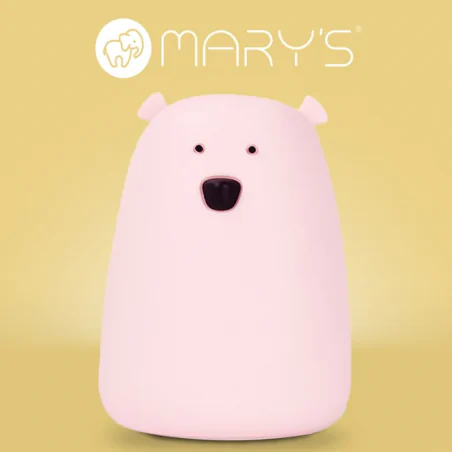 Oswietlenie-do-pokoju-dzieciecego - lampka nocna dla dziecka przenośna różowy miś z pilotem do zmiany kolorów interblue 