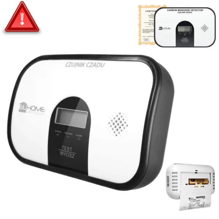 Czujniki-czadu - czujka czadu na baterie detektor tlenku węgla z termometrem a21a454 eura 