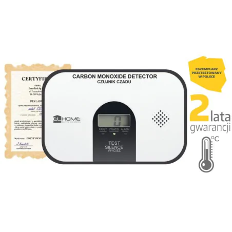 Czujniki-czadu - czujka czadu na baterie detektor tlenku węgla z termometrem a21a454 eura 