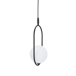 Lampy-sufitowe - lampa sufitowa wisząca czarna żyrandol kula cordel 31-10148 candellux 