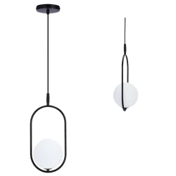 Lampy-sufitowe - lampa sufitowa wisząca czarna żyrandol kula cordel 31-10148 candellux 