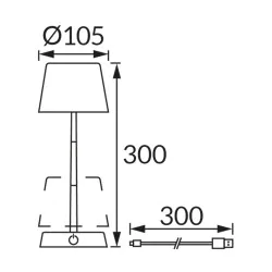 Lampki-nocne - lampka stołowa led czarna z teleskopową nóżką smart 04632 ideus 