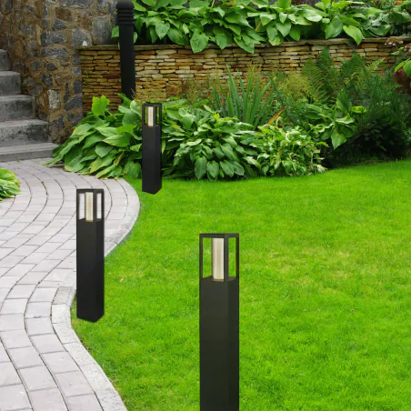 Lampy-ogrodowe-stojace - lampa ogrodowa czarna led słupek z ciepłym światłem crocus 52-32416 candellux 
