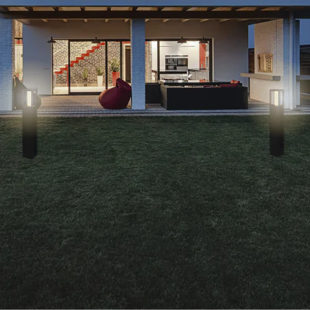 Lampy-ogrodowe-stojace - lampa ogrodowa czarna led słupek z ciepłym światłem crocus 52-32416 candellux 