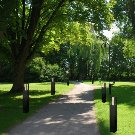 Lampy-ogrodowe-stojace - lampa ogrodowa czarna led słupek z ciepłym światłem crocus 52-32416 candellux 