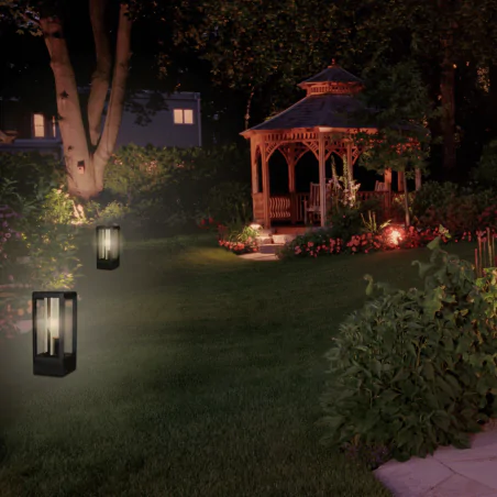 Lampy-ogrodowe-stojace - lampa ogrodowa niski słupek czarny na żarówkę e27 cissus 51-32454 candellux 