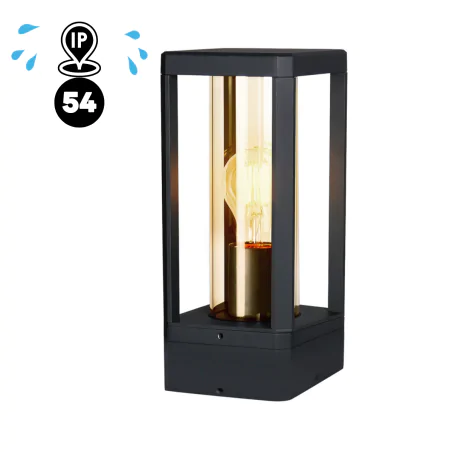 Lampy-ogrodowe-stojace - lampa ogrodowa niski słupek czarny na żarówkę e27 cissus 51-32454 candellux 