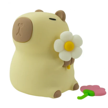 Oswietlenie-do-pokoju-dzieciecego - lampka nocna led dla dziecka kolorowa kapibara z kwiatkami interblue 