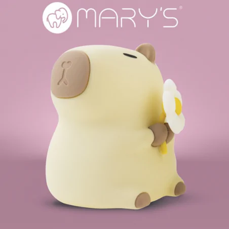 Oswietlenie-do-pokoju-dzieciecego - lampka nocna led dla dziecka kolorowa kapibara z kwiatkami interblue 