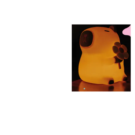 Oswietlenie-do-pokoju-dzieciecego - lampka nocna led dla dziecka kolorowa kapibara z kwiatkami interblue 