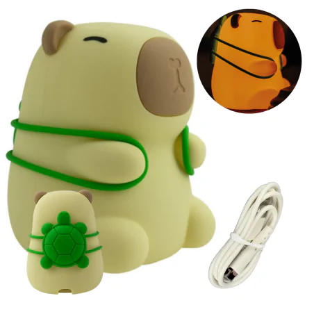 Oswietlenie-do-pokoju-dzieciecego - lampka nocna led dla dziecka świecąca kapibara do pokoju niemowlaka interblue 