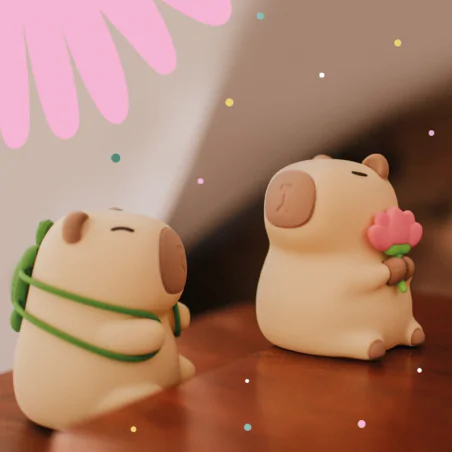 Oswietlenie-do-pokoju-dzieciecego - lampka nocna led dla dziecka świecąca kapibara do pokoju niemowlaka interblue 