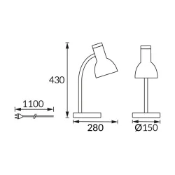 Lampki-biurkowe - lampa na biurko klasyczna biała metalowa e27 santiago 04627 ideus 