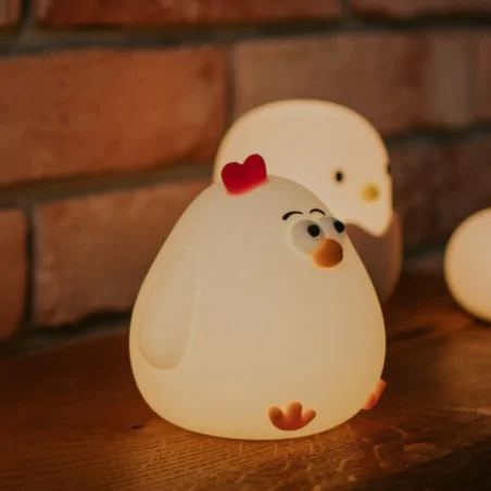 Oswietlenie-do-pokoju-dzieciecego - lampka nocna led dziecięca ciepłe światło kura do zasypiania interblue 