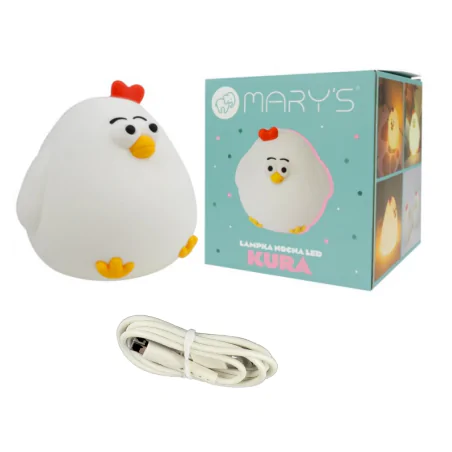 Oswietlenie-do-pokoju-dzieciecego - lampka nocna led dziecięca ciepłe światło kura do zasypiania interblue 