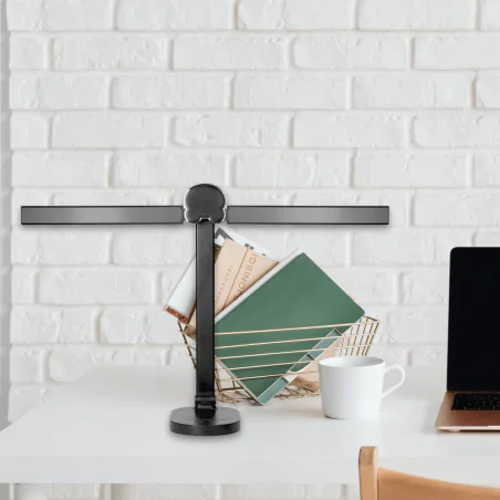 Lampki-biurkowe - lampka na biurko led z funkcją oświetlenia nocnego czarna z usb ergo dl-17/b virone 