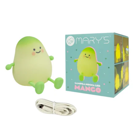 Oswietlenie-do-pokoju-dzieciecego - lampka nocna led dla dziecka ciepłe światło mango silikonowa interblue 
