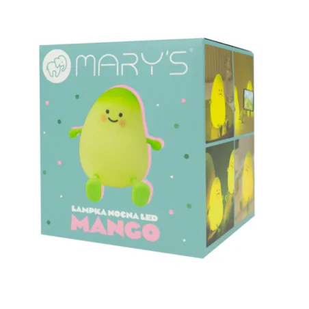 Oswietlenie-do-pokoju-dzieciecego - lampka nocna led dla dziecka ciepłe światło mango silikonowa interblue 