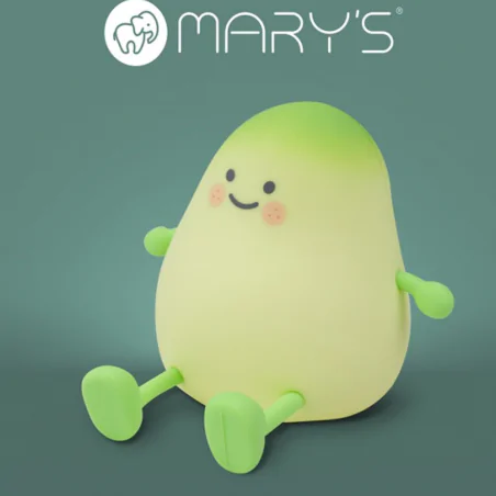 Oswietlenie-do-pokoju-dzieciecego - lampka nocna led dla dziecka ciepłe światło mango silikonowa interblue 