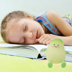Oswietlenie-do-pokoju-dzieciecego - lampka nocna led dla dziecka ciepłe światło mango silikonowa interblue 