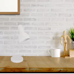 Lampki-biurkowe - lampa na biurko klasyczna biała metalowa e27 santiago 04627 ideus 
