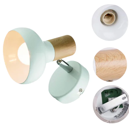 Kinkiety-do-salonu - kinkiet ścienny biały z drewnianą wstawką puerto 91-62796 candellux 