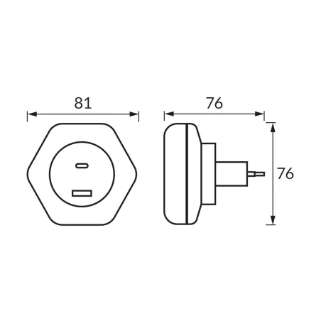 Lampki-do-kontaktu - lampka nocna led do gniazdka z usb a+c biała ozil 04535 ideus 