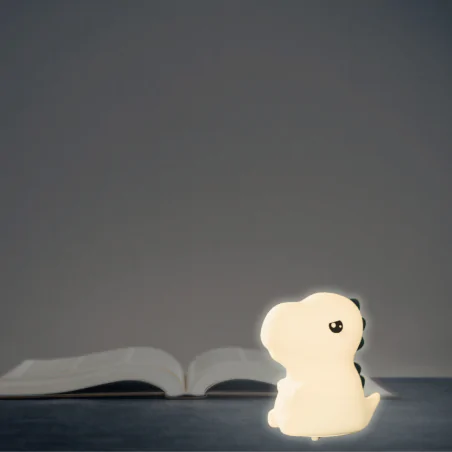 Oswietlenie-do-pokoju-dzieciecego - lampka nocna do zasypiania dla dzieci dinozaur miękka zabawka t-rex interblue 