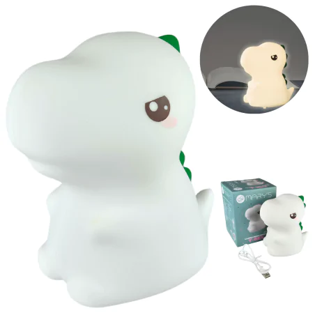 Oswietlenie-do-pokoju-dzieciecego - lampka nocna do zasypiania dla dzieci dinozaur miękka zabawka t-rex interblue 